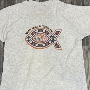 ✝️ Vintage WWJD What‎ Would Jesus Do “Fish” T-Shirt 90’s Single Stitch Men Sz XL